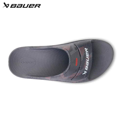 Bauer OOFOS Grey Slides sourcelondon