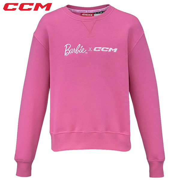 Barbie™ x CCM Pink Embroidered Crewneck - Youth