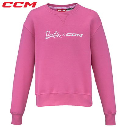 Barbie™ x CCM Pink Embroidered Crewneck - Youth