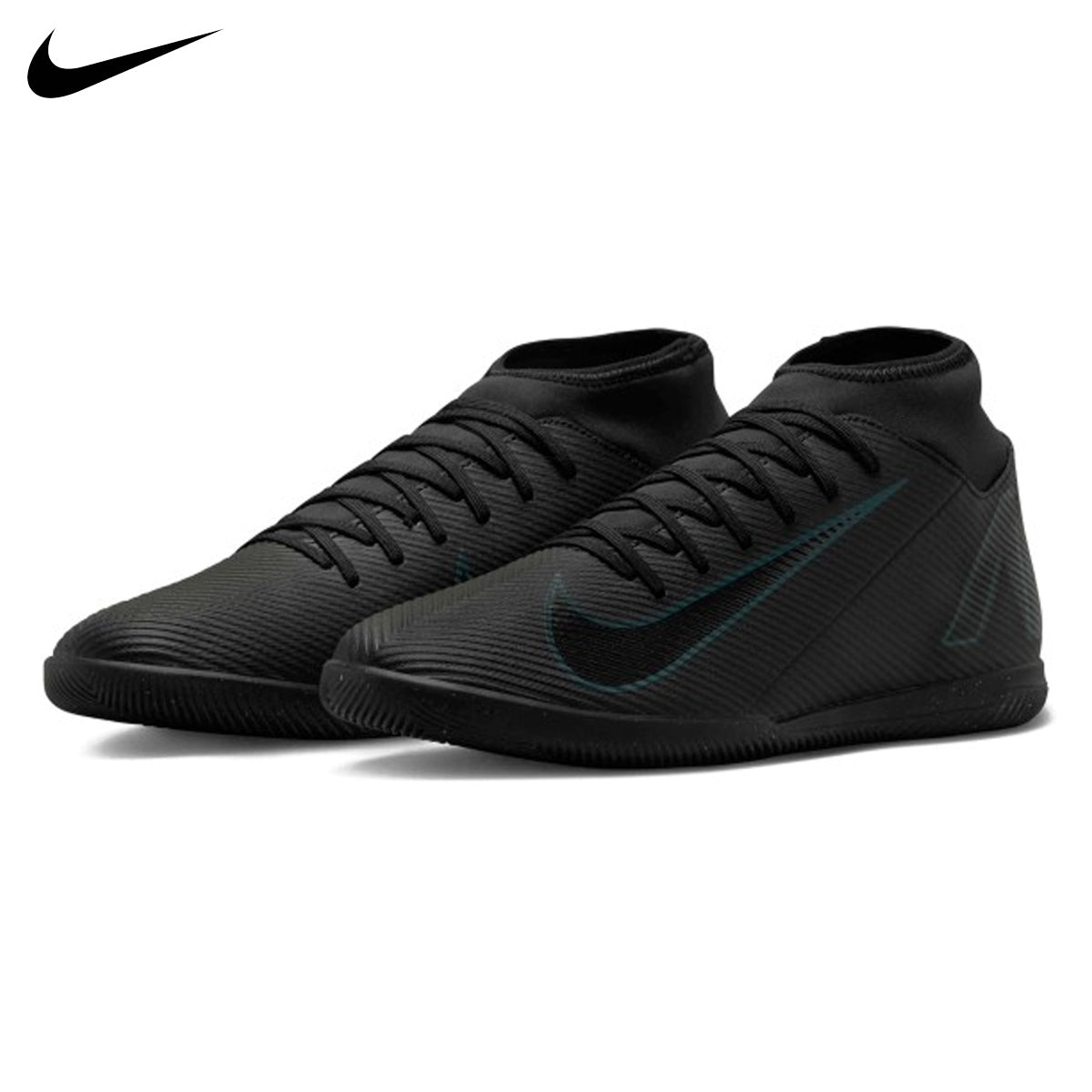 Nike black and white indoor soccer shoes best sale