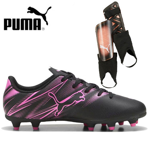 Puma Attacanto FG Jr Shoe and Shin Pad Combo